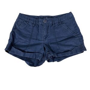 GAP Women's Size 2 Linen Cotton Blend Chino Shorts Navy